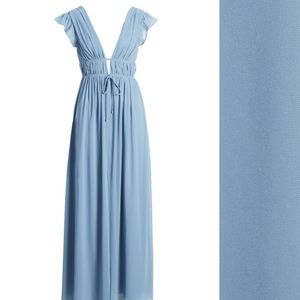 Blue Lulus Ruffle Maxi Dress